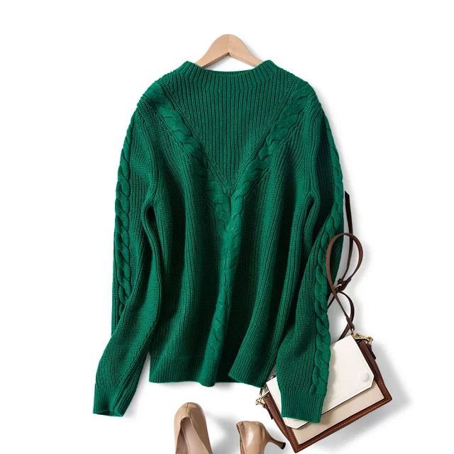 Femmes-chandail-2019-d-but-de-l-automne-nouveau-trois-couleurs-col-rond-torsion-pull