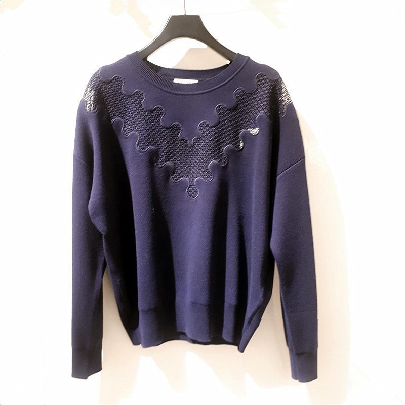2019-printemps-nouveaut-O-cou-manches-longues-vider-dentelle-broderie-patchwork-femmes-pull-d-contract