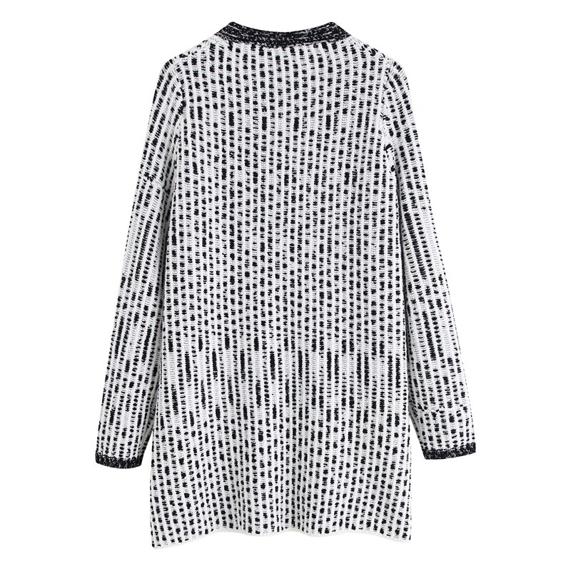 Femmes-grande-taille-tricots-Cardigans-col-en-V-Patchwork-chandail-point-ouvert-manteau-poche-Double-boutonnage