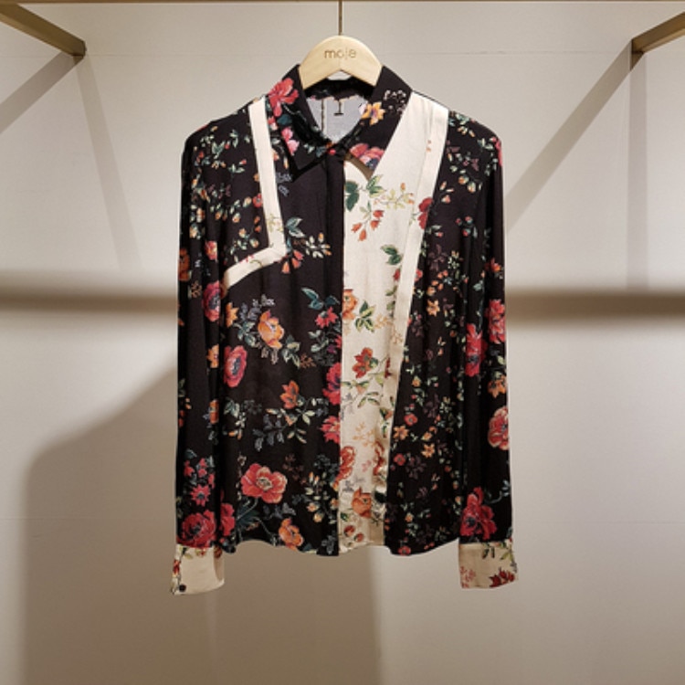 Femmes-chemise-2019-printemps-et-t-nouveau-Vintage-imprim-contraste-chemise