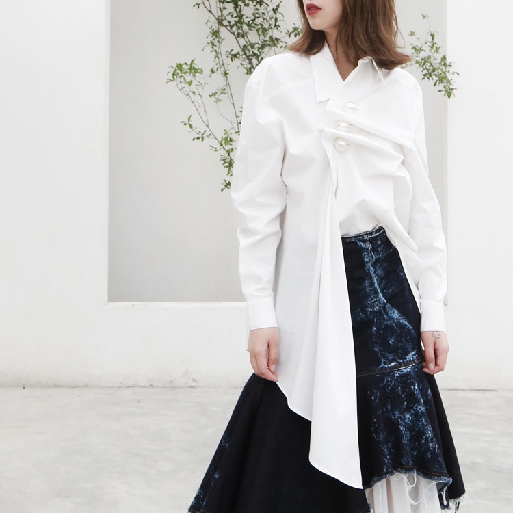 MENKAY-v-tements-bidirectionnels-boutons-de-perles-col-rabattu-manches-longues-chemise-en-coton-irr