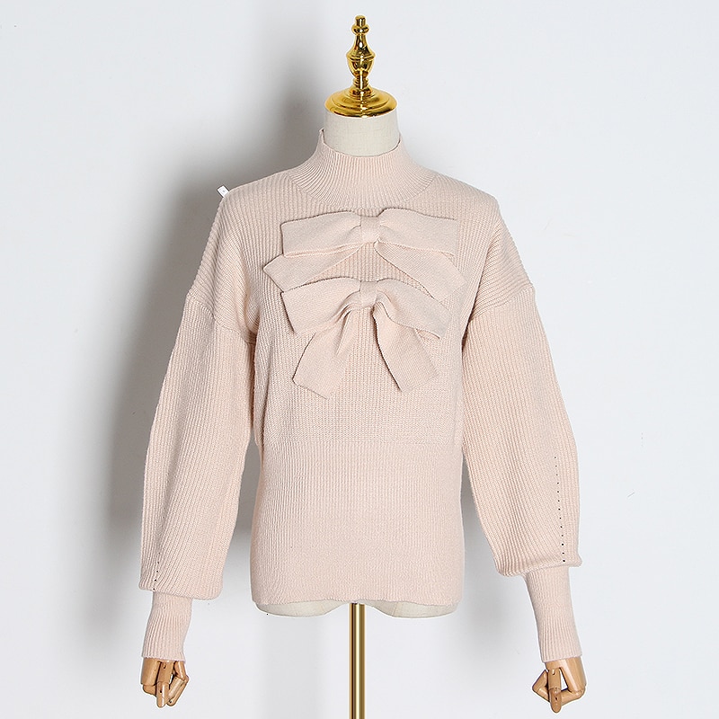 Deuxtwinstyle-l-gant-Bow-femmes-chandail-col-roul-lanterne-manches-solide-pulls-pulls-femme-2019-mode