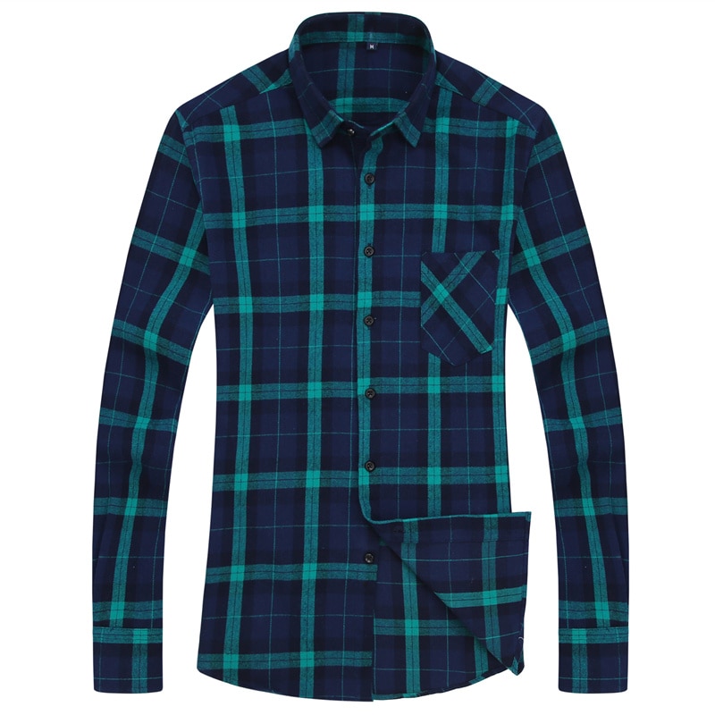 2019-New-Mens-Plaid-Shirt-100-Cotton-High-Quality-Mens-Business-Casual-Long-Sleeve-Shirt-Male