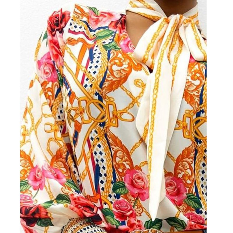Blouse-col-lavalliere-en-polyester-imprim-avec-des-motifs-de-fleurs-de-style-foulard-manches-lanterne