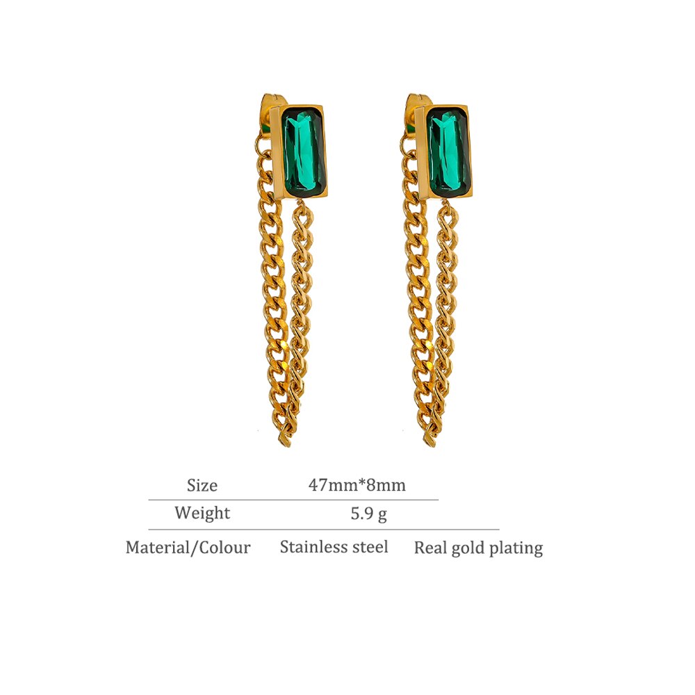 Yhpup-boucles-d-oreilles-en-cristal-vert-pour-femmes-bijoux-en-acier-inoxydable-couleur-or-Texture
