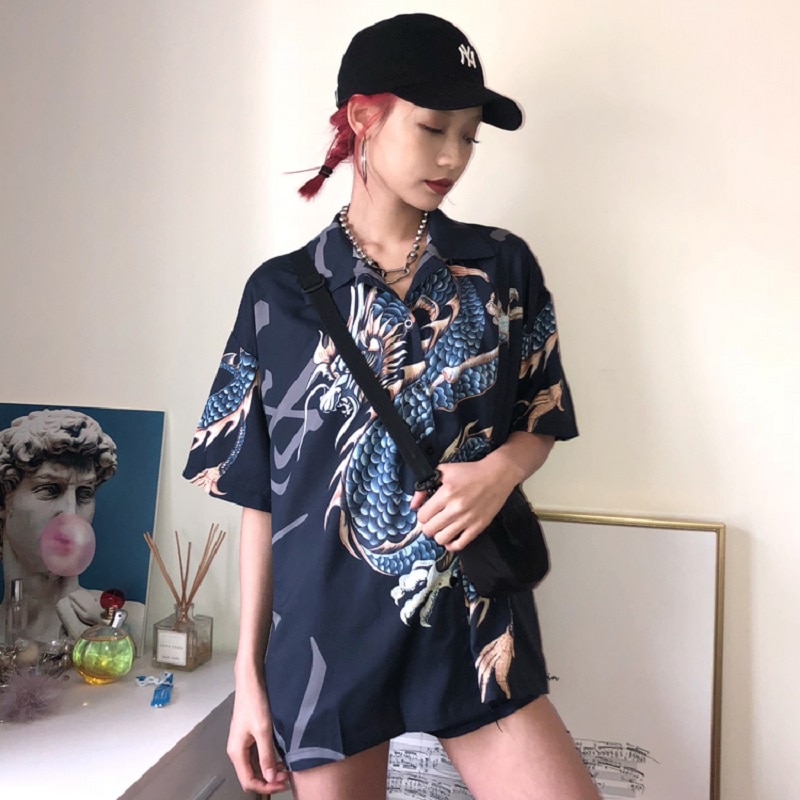 2018-t-haut-pour-femme-Harajuku-Blouse-femmes-Dragon-imprimer-manches-courtes-Blouses-chemises-femme-Streetwear