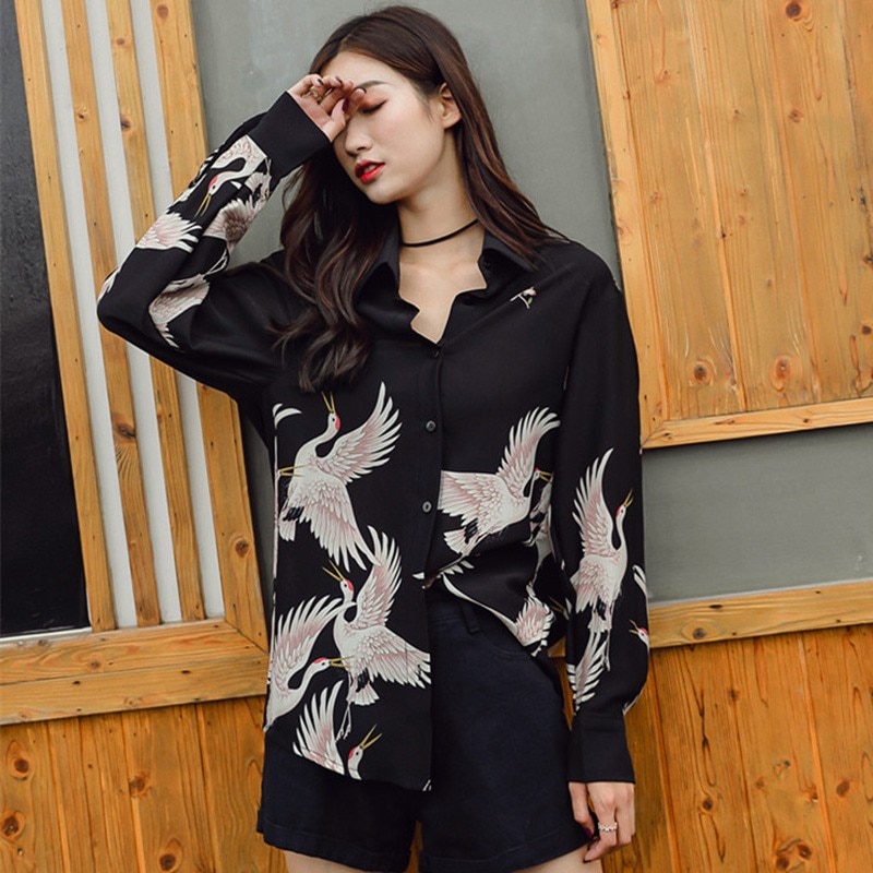 Harajuku-grue-imprim-femmes-Blouses-en-vrac-Vintage-Chic-2018-automne-mode-chemises-manches-longues-en
