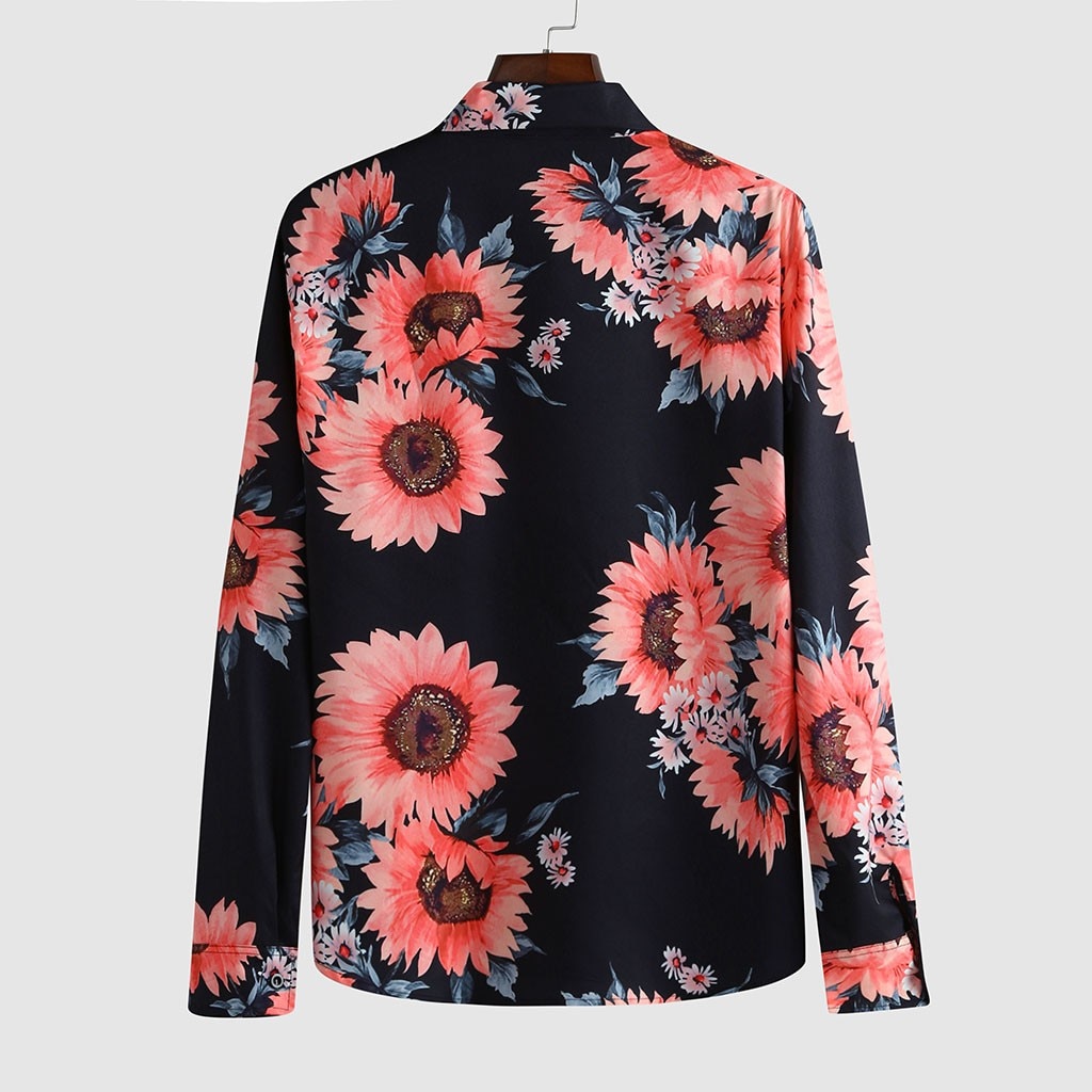 Hommes-chemises-fleurs-vacances-m-le-blouse-Hawaii-manches-longues-hauts-robe-sociale-d-contract-affaires