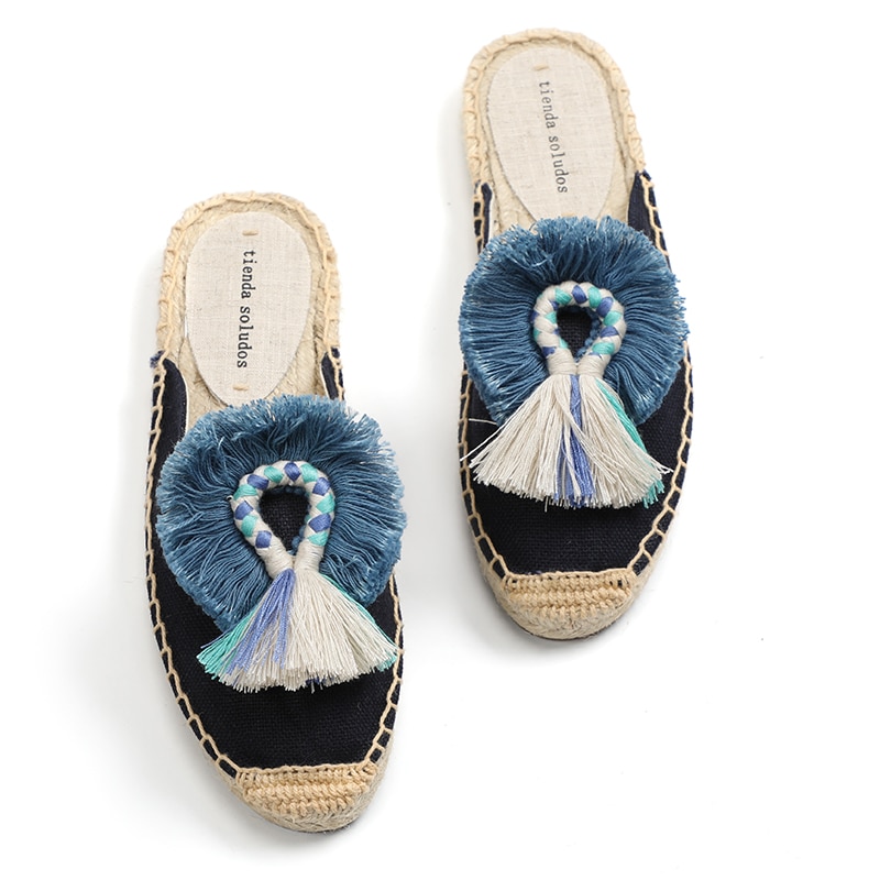 Furry-Slippers-Women-Rubber-Hemp-Colors-Tienda-Soludos-Spring-Summer-Tassel-Fluffy-Ball-Canvas-Mule-Shoes