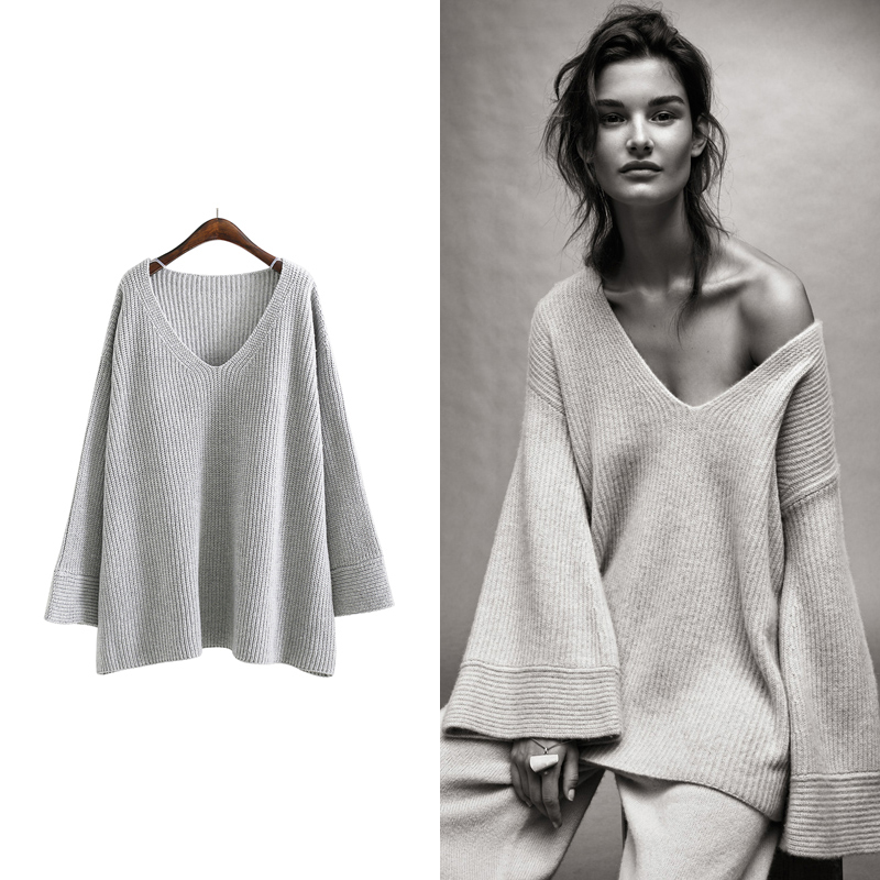 Pull Tricot Loose à Manches Longues Flare SOMEBODY