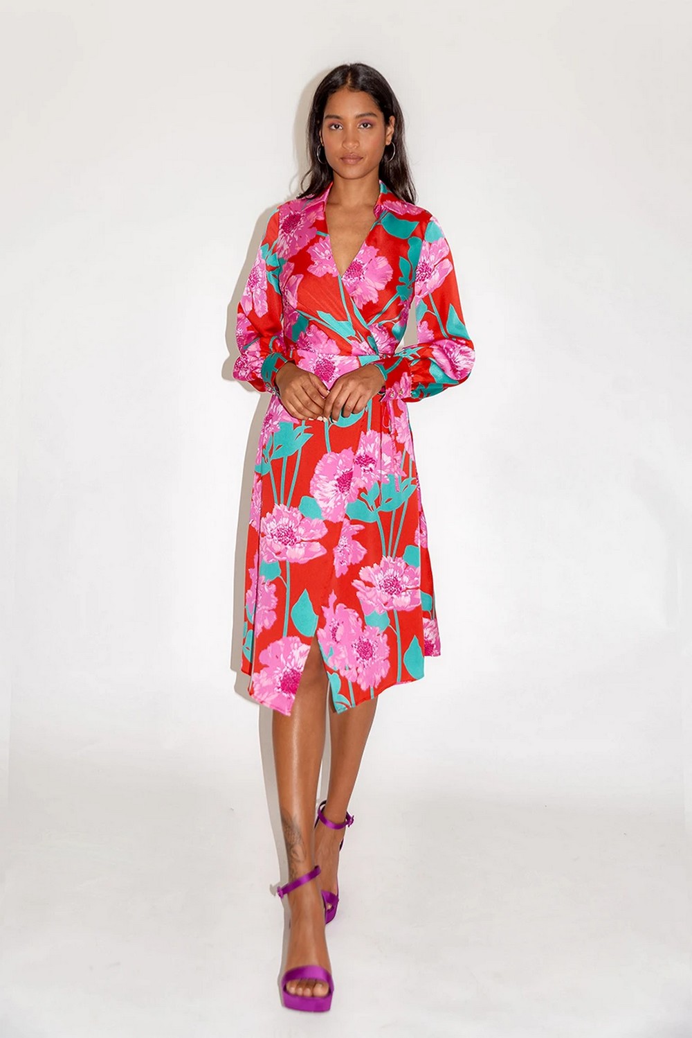 Robe Midi Colorée Fleurie YZCA