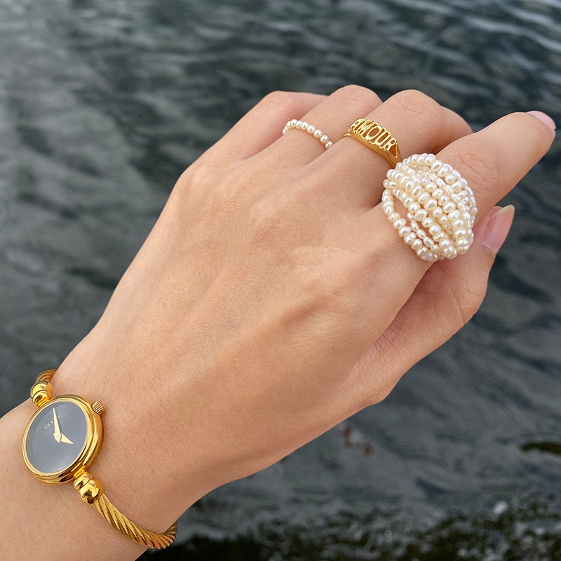 Bague Multi perles Taille unique