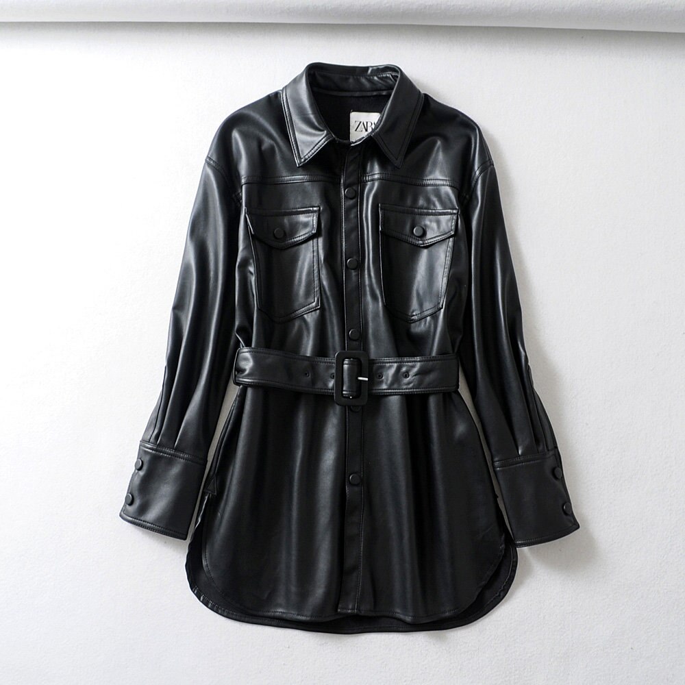 Vert-noir-cuir-veste-femmes-PU-biker-veste-Streetwear-Punk-moto-Faux-manteau-hiver-cor-en