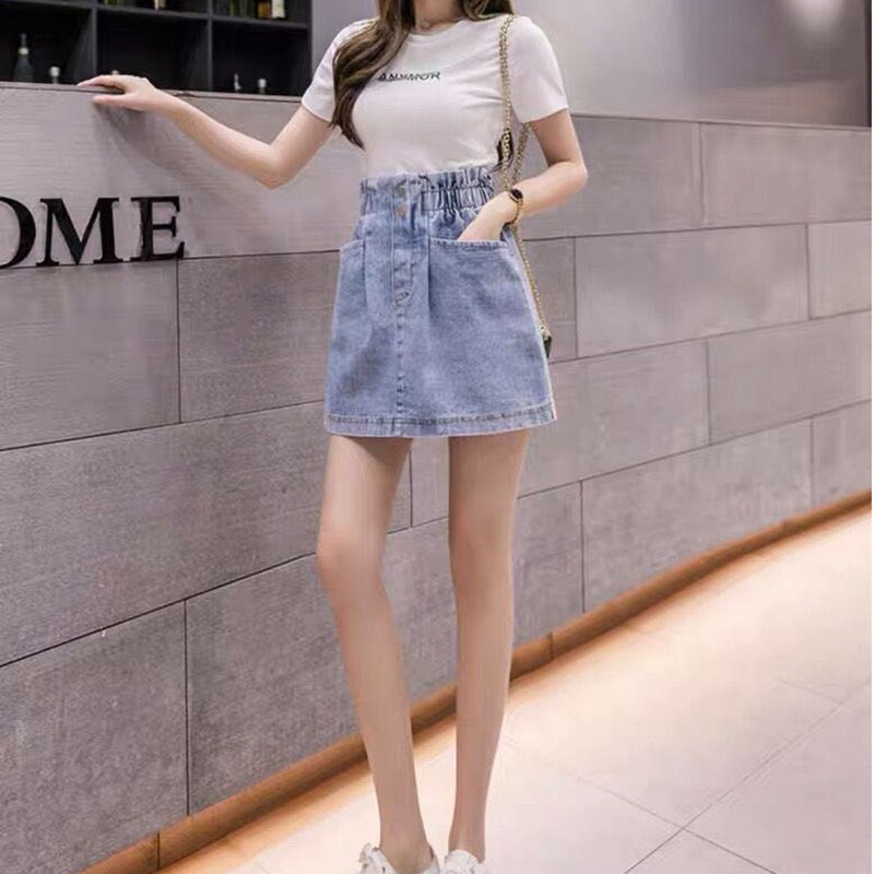 Elastic-High-Waist-Denim-Skirt-2021-Woman-Skirts-Mini-Jean-Skirts-Pockets-Casual-Streetwear-Female-A