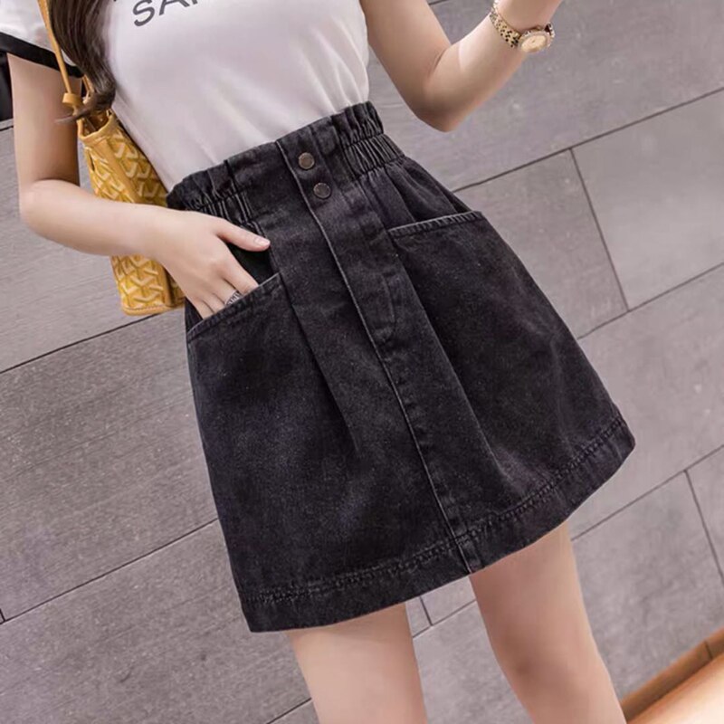 Elastic-High-Waist-Denim-Skirt-2021-Woman-Skirts-Mini-Jean-Skirts-Pockets-Casual-Streetwear-Female-A