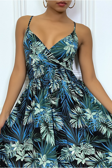 longue-robe-d-ete-bleu-royal-a-imprime-tropical-et-cintree-a-la-taille (4)