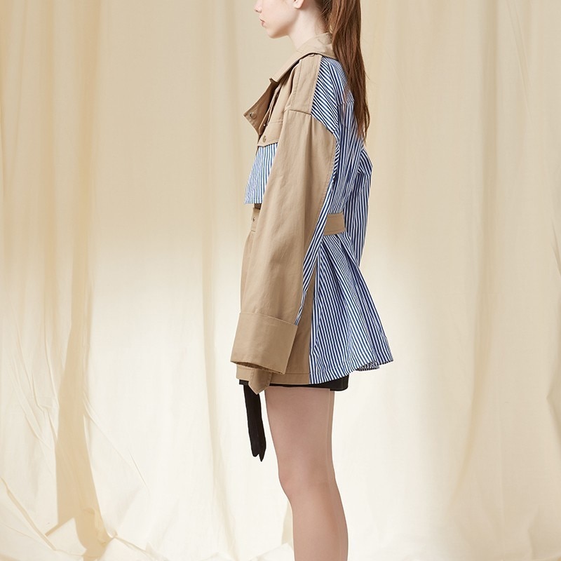 EAM-2019-printemps-nouveau-mode-revers-poches-boutons-Bandag-manches-longues-dos-bleu-ray-Patchwork