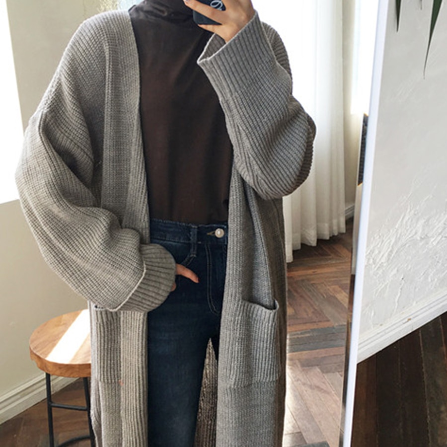 Dicstrong-mode-Long-Cardigan-femmes-2018-mode-Harajuku-l-che-tricot-chandail-femmes-d-contract-noir