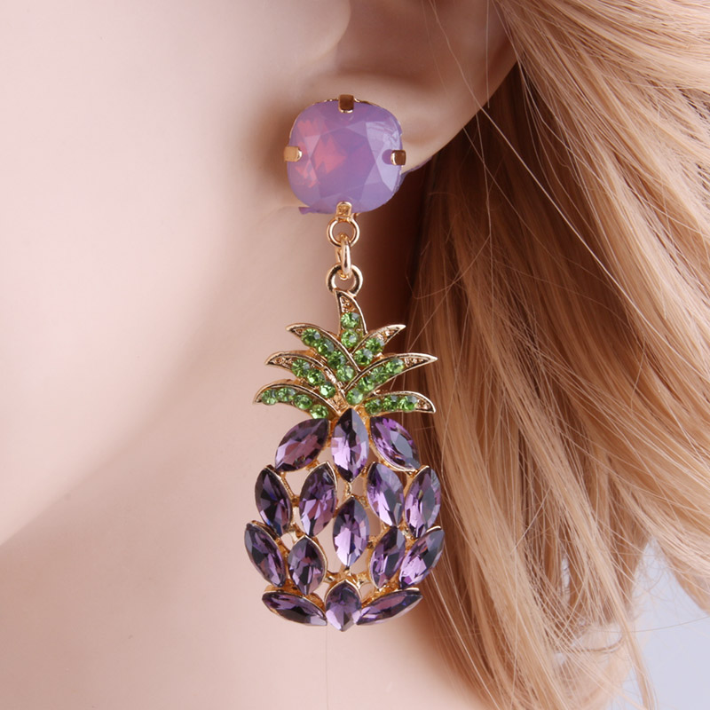 NeeFu-WoFu-Baisse-Strass-Boucle-D-oreille-Cristal-Ananas-Marque-Grande-Boucle-D-oreille-Balancent-Grand