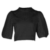 TWOTWINSTYLE-Vintage-Hollow-Out-Women-Blouse-Stand-Half-Sleeve-Solid-Loose-Shirt-Female-Summer-2019-Fashion