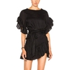 TWOTWINSTYLE-Ruffles-Dress-For-Women-Petal-Sleeve-With-Belt-High-Waist-Irregular-Dresses-Dresses-Female-Fashion