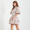 TWOTWINSTYLE-Casual-Print-Dress-Women-Lapel-Puff-Sleeve-High-Waist-Hollow-Out-Pleated-Hem-Dresses-Female
