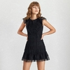 TWOTWINSTYLE-Summer-Hollow-Solid-Out-Sleeveless-Women-Dress-O-Neck-High-Waist-Silm-Ruffles-Mini-Dresses