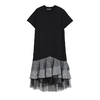 2019-Style-cor-en-femmes-t-jaune-Robe-manches-courtes-volants-ourlet-et-maille-filles-mignon