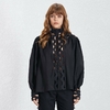 TWOTWINSTYLE-Hollow-Out-Patchwork-Women-Suit-Lantern-Sleeve-Perspective-Shirt-High-Waist-Wide-Leg-Pants-Two