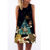 2018-Robe-D-t-Imprim-floral-Boho-Robes-Pour-Femmes-Casual-Plage-Robe-Sans-Manches-Flamant