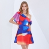 TWOTWINSTYLE-Sexy-Print-Tie-Dye-Dress-For-Women-Asymmetrical-Collar-Short-Sleeve-High-Waist-Hit-Color