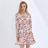 TWOTWINSTYLE-robe-imprim-e-pour-femmes-col-en-V-manches-longues-taille-haute-ceintures-robes-l