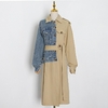 Deuxtwinstyle-d-contract-Patchwork-Denim-coupe-vent-pour-les-femmes-revers-manches-longues-dos-fendu-cor