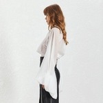 Deuxtwinstyle-mousseline-de-soie-femmes-chemise-col-montant-longue-lanterne-manches-Bandage-arc-Perspective-femme-v
