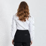 Deuxtwinstyle-d-contract-solide-t-Blouse-Top-femme-2019-nouvelle-mode-mar-e-col-en-V