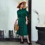 TWOTWINSTYLE-Chiffon-Dress-Female-Lace-Up-Short-Sleeve-High-Waist-Sexy-Split-Long-Dresses-Summer-Women
