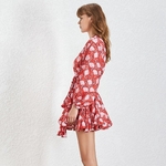 TWOTWINSTYLE-Casual-Print-Dress-For-Women-O-Neck-Long-Sleeve-High-Waist-Bandage-Mini-Dresses-Female