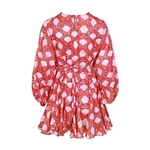 TWOTWINSTYLE-Casual-Print-Dress-For-Women-O-Neck-Long-Sleeve-High-Waist-Bandage-Mini-Dresses-Female