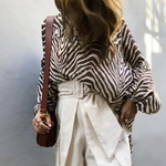 TWOTWINSTYLE-Casual-Striped-Women-Blouse-V-Neck-Lantern-Sleeve-Bandage-Oversize-Shirt-Female-Summer-2019-Fashion