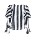 TWOTWINSTYLE-Striped-Shirts-For-Women-O-Neck-Lantern-Long-Sleeve-Loose-Blouse-Tops-Female-Fashion-2019