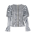 TWOTWINSTYLE-Striped-Shirts-For-Women-O-Neck-Lantern-Long-Sleeve-Loose-Blouse-Tops-Female-Fashion-2019