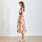 TWOTWINSTYLE-Sleeveless-Print-Women-Dress-Bowknot-Strap-High-Waist-Hit-Color-Asymmetrical-Midi-Dresses-Female-Summer