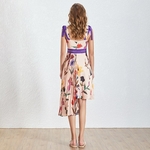 TWOTWINSTYLE-Sleeveless-Print-Women-Dress-Bowknot-Strap-High-Waist-Hit-Color-Asymmetrical-Midi-Dresses-Female-Summer