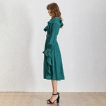 TWOTWINSTYLE-Print-Casual-Women-Dress-V-Neck-Flare-Sleeve-Irregular-Ruffles-Midi-Pleated-Dresses-Female-Fashion
