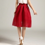 2017-Large-Size-Summer-Style-Vintage-Skirt-Solid-Reds-Women-Skirts-Casual-Hollow-out-fluffy-Pleated