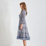 TWOTWINSTYLE-Vintage-Print-A-Line-Women-Dress-O-Neck-Long-Sleeve-Tassel-High-Waist-Bandage-Dresses