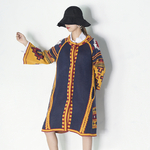 EAM-2019-New-Spring-Loose-O-neck-Flare-Sleeve-Contrast-Color-Open-Stitch-Mid-Long