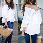 Sexy-hors-paule-hauts-printemps-t-sans-bretelles-Celmia-2019-femmes-Blouse-Bowknot-Slash-cou-chemises