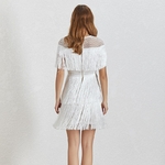 TWOTWINSTYLE-Summer-Hollow-Out-Women-s-Dress-O-Neck-Short-Sleeve-Tassel-High-Waist-Slim-2019