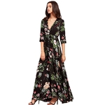 SHIBEVER-D-t-Sexy-Imprimer-Femmes-Robe-Vintage-Dentelle-Up-Party-Robe-Longue-Casual-Boho-Robe